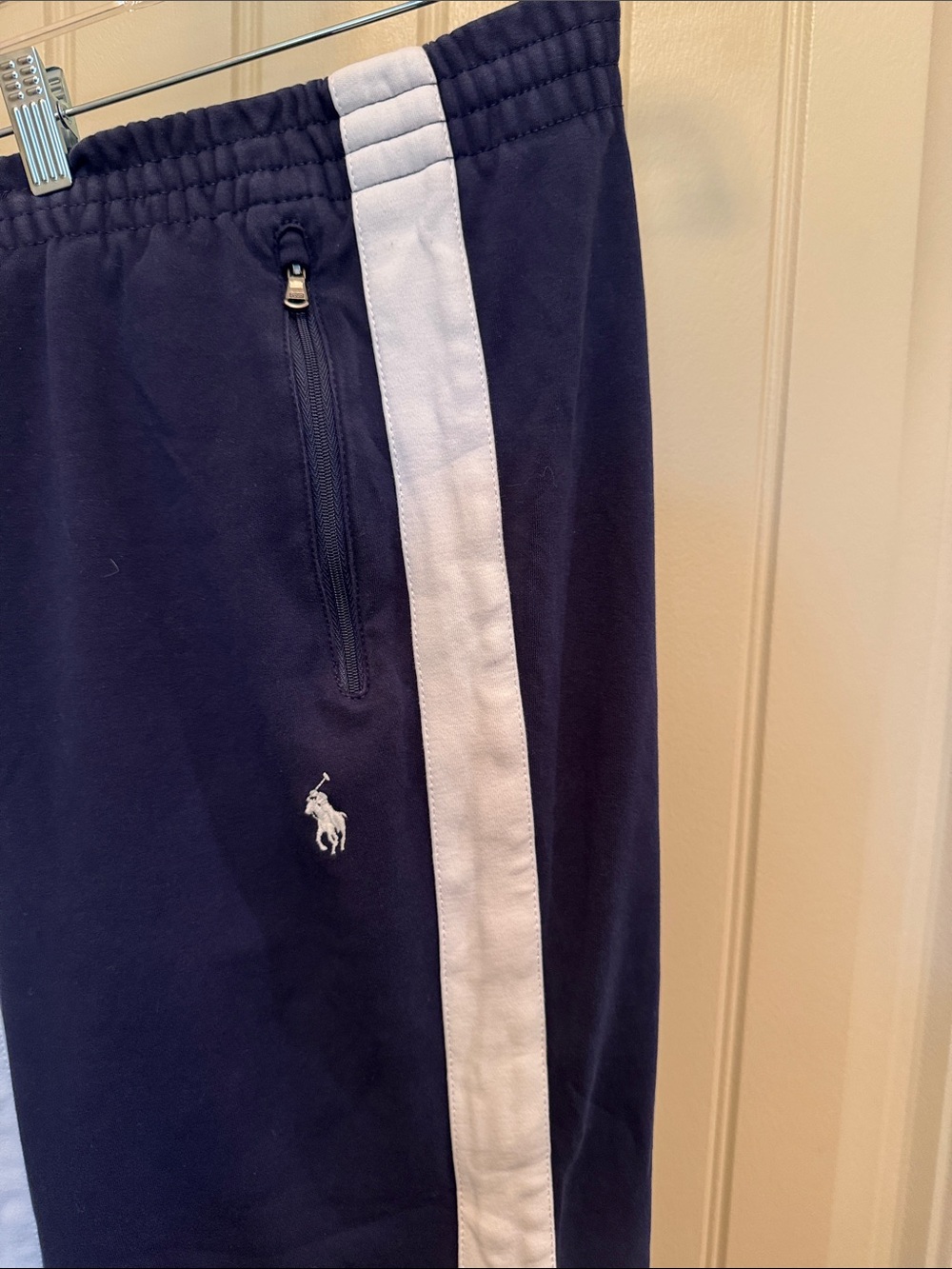 Polo by Ralph Lauren Navy Sweatpants with White Side Stripe Men’s Large